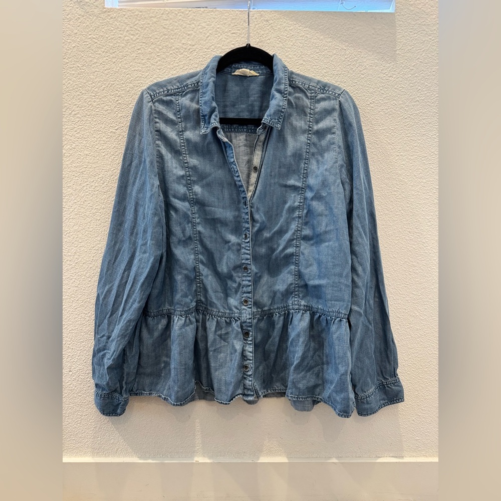 Caslon denim peplum blouse